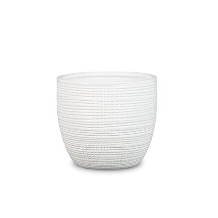 866 12cm COVER POT- PANA WHITE