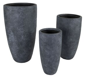 ARIZONA HIGH VASE GRAPHITE L (Rnd Tall Pot)