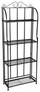 BARON ETAGERE 4 SHELF BLACK METAL STAND
