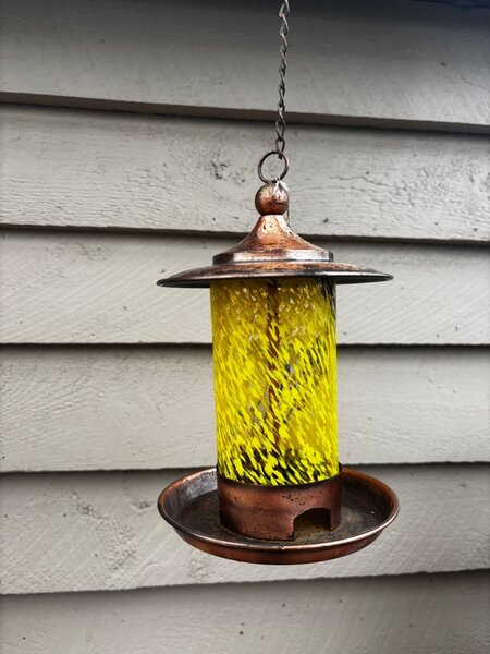 BIRD FEEDER METAL/GLASS