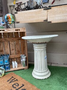 BIRDBATH FLUTED BEIGE