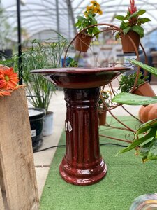 BIRDBATH FLUTED RED