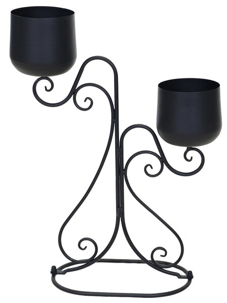 BLACK METAL 2 PLANT HOLDER