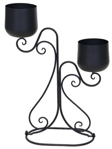 BLACK METAL 2 PLANT HOLDER