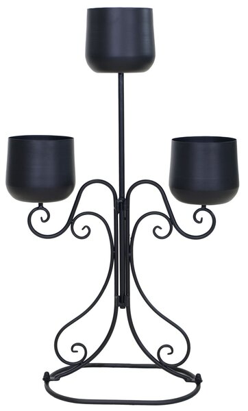 BLACK METAL 3 PLANT HOLDER