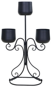 BLACK METAL 3 PLANT HOLDER