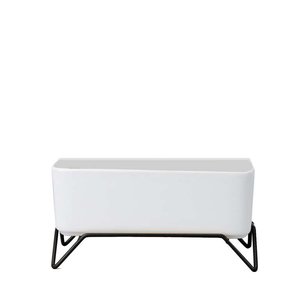 CERAMIC REC PLANTER BLACK BASE