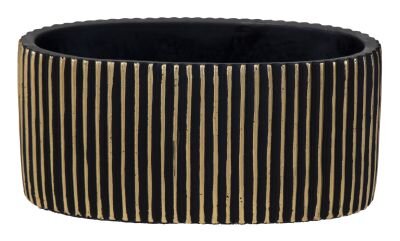 COSMIC OVAL POT BLACK GOLD (23CM Length)