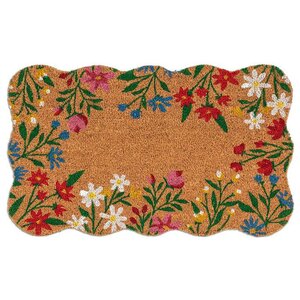 FLORAL BORDER SCALLOP DOORMAT 19"X30" L