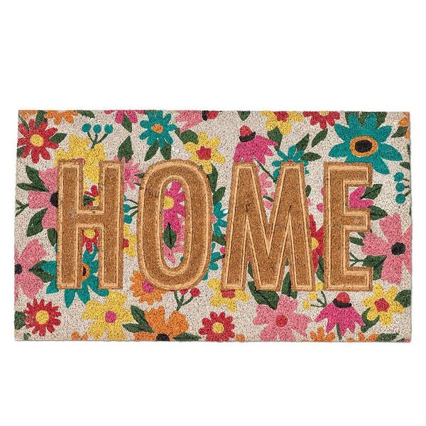 FLORAL PRESSED HOME DOORMAT 18"X30" L