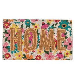 FLORAL PRESSED HOME DOORMAT 18"X30" L