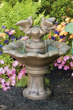 FOUNTAIN, DOVE OF LOVE ON FLWR 3PCS