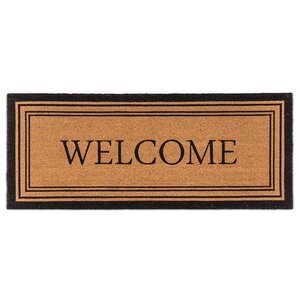 LONG WELCOME DOORMAT W/BORDER 23X57" L