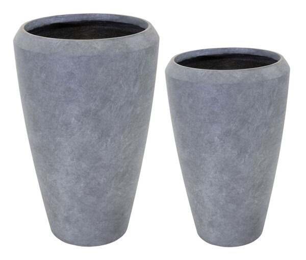 MILA VASE AUTH GREY L (Tall Round Pot)
