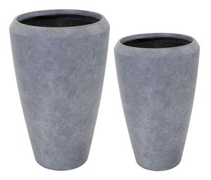 MILA VASE AUTH GREY L (Tall Round Pot)