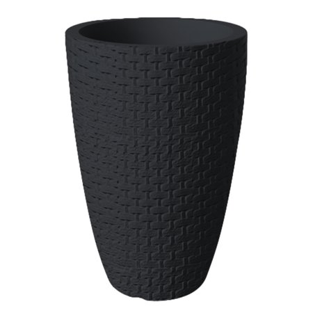 PLANTER RATTAN CONIC BLACK LG