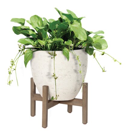 PLANTER W/ WOOD LEGS TALL MED