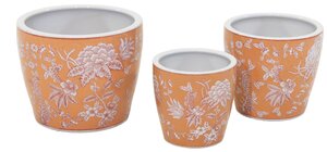 QUIN EGG POT ORANGE/RED L (Porcelain Pot)