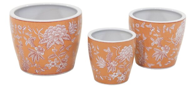 QUIN EGG POT ORANGE/RED M (Porcelain Pot)