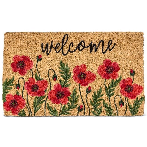 RED POPPIES WELCOME DOORMAT