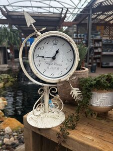 Royal Sundial Tabletop Clock/Thermometer IN&OUT