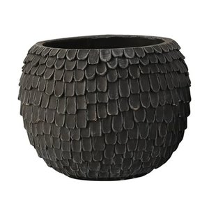 RUFFLE MY FEATHERS CHARCOAL PLANTER 16x1
